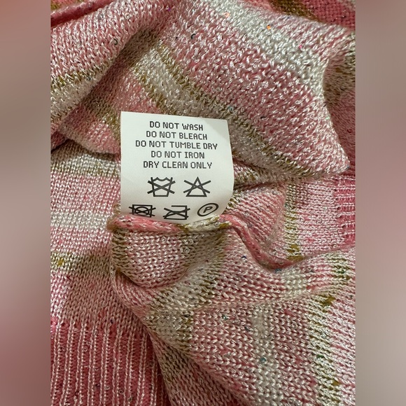 Happy Sheep crew neck  NWT Size Medium Pink-Green Sparkly with white stripes - Picture 4 of 10